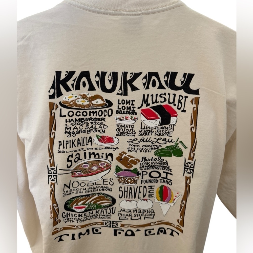 Crazy Shirts Hawaii Kau Kau Time Fo Eat Coconut Dyed Tee Shirt Men XL - Picture 5 of 8